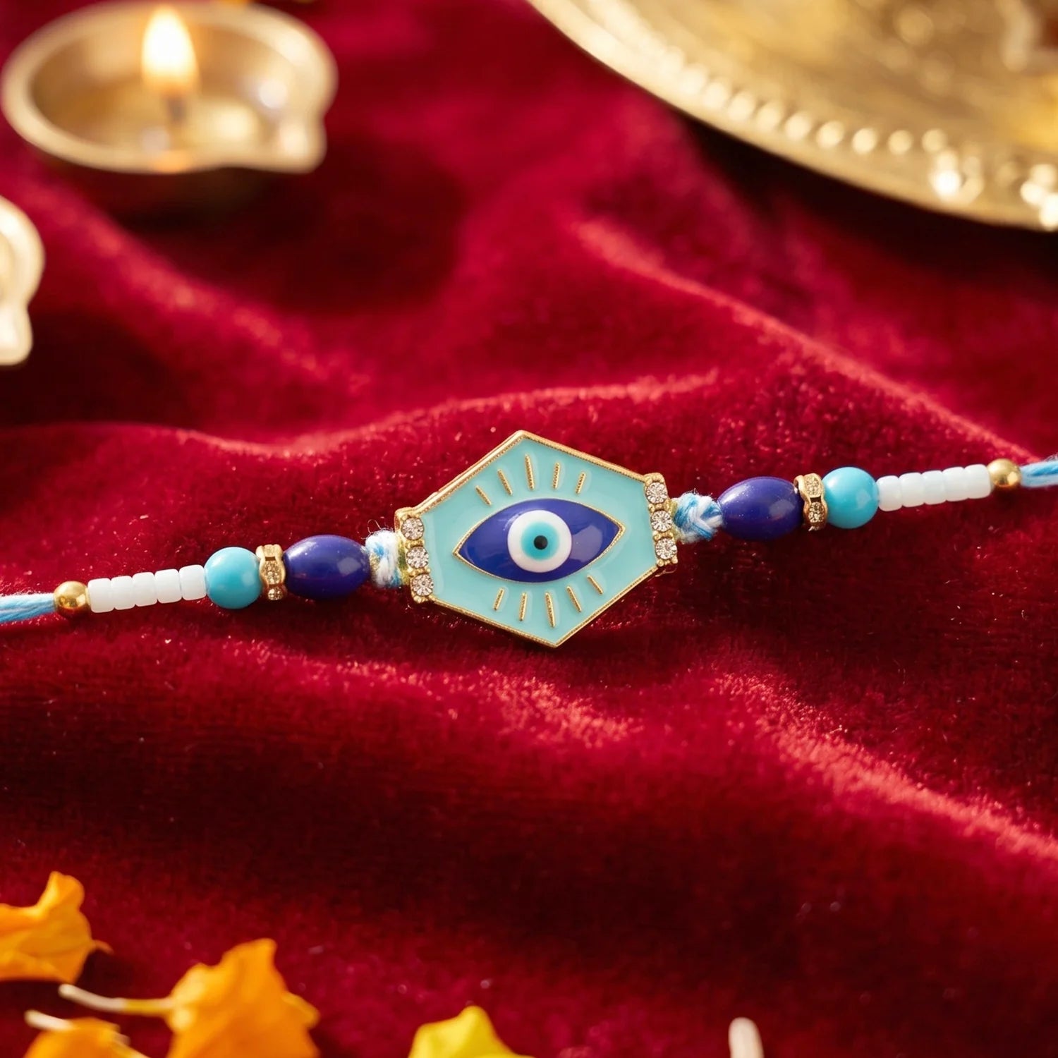Evil Eye Hexagon Rakhi – Modern Protection Design For Raksha Bandhan