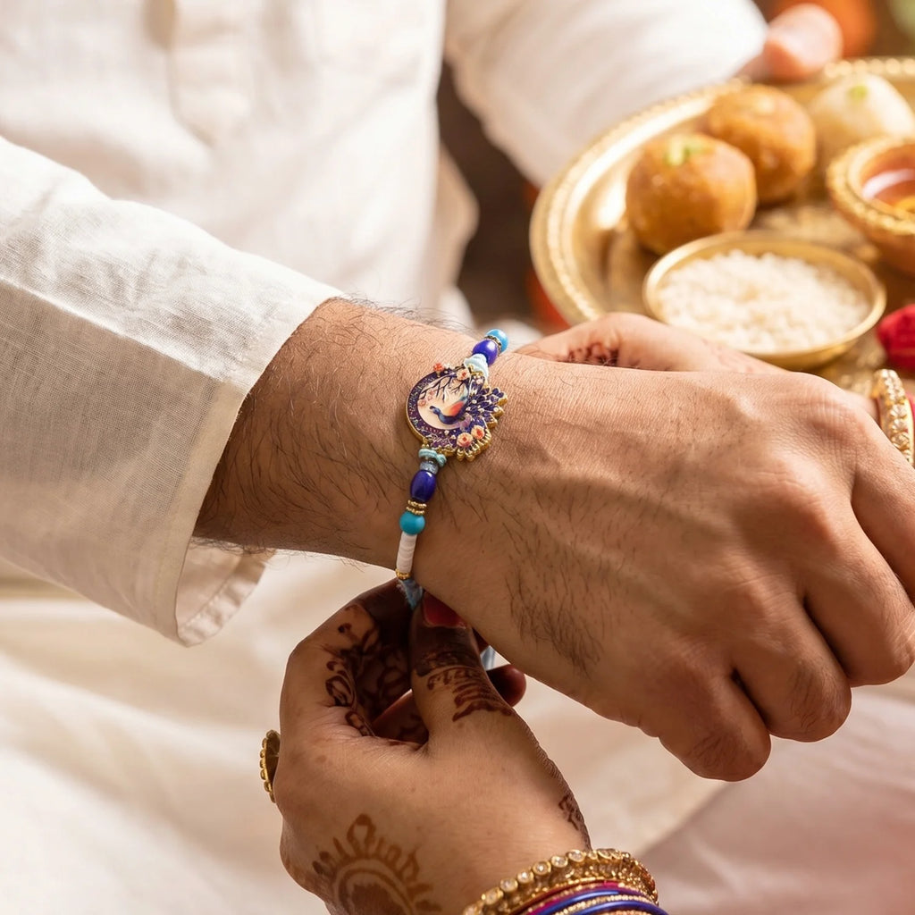 Rakhi – Royal Peacock Designer Charm For Brother
