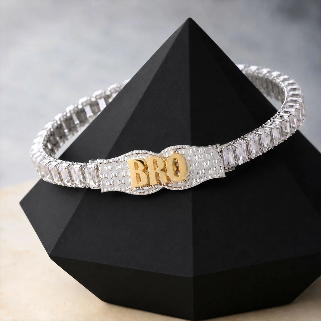 BRO Crystal Stone Rakhi For Brother Premium Designer Festival Thread With Stones