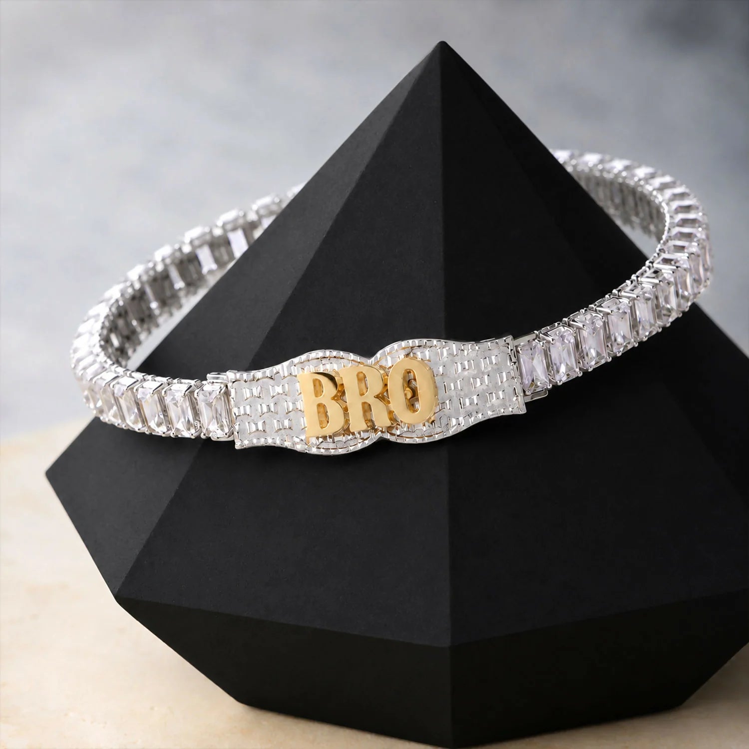 BRO Crystal Stone Rakhi For Brother Premium Designer Festival Thread With Stones