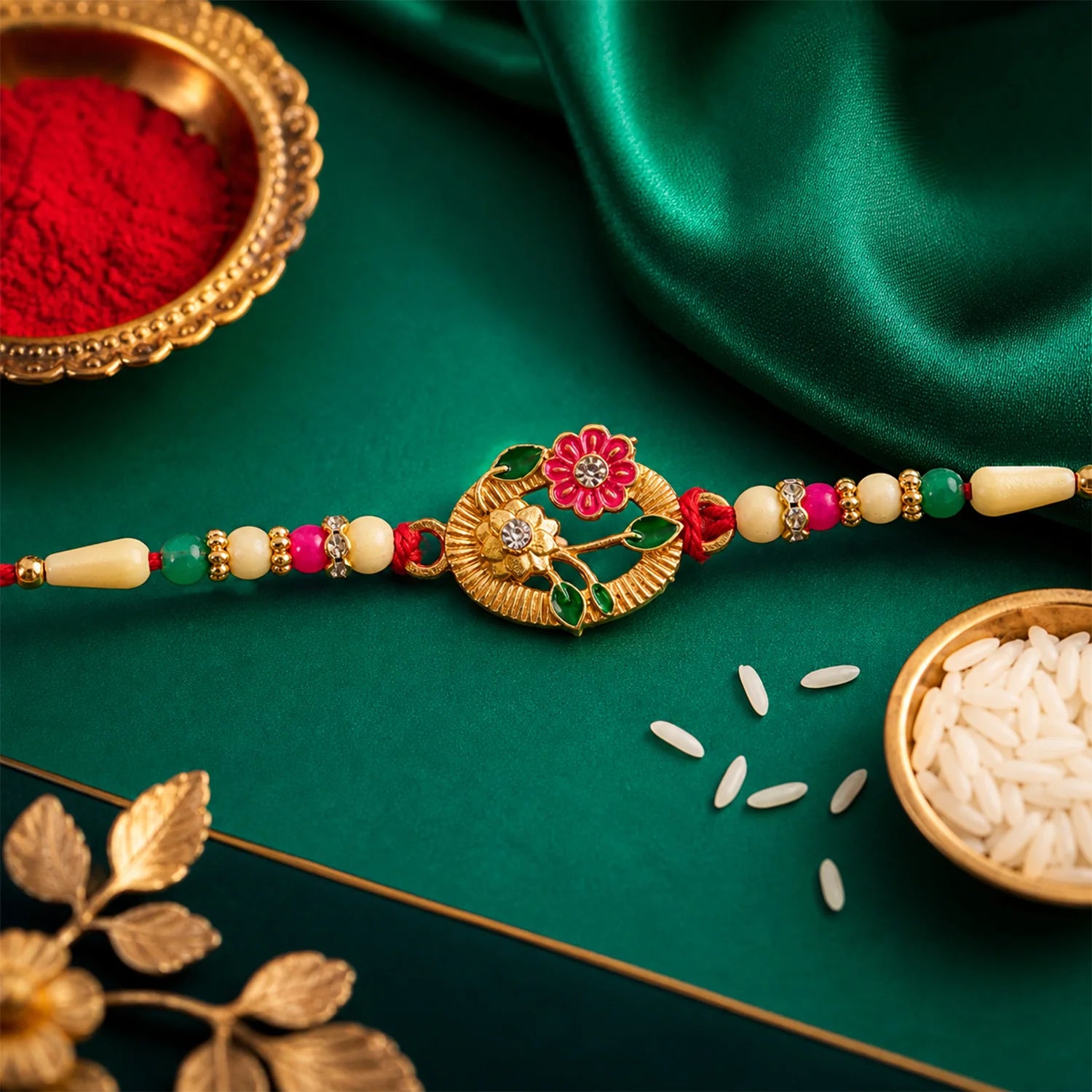 Flower Motif Rakhi – Festive Design For Brothers