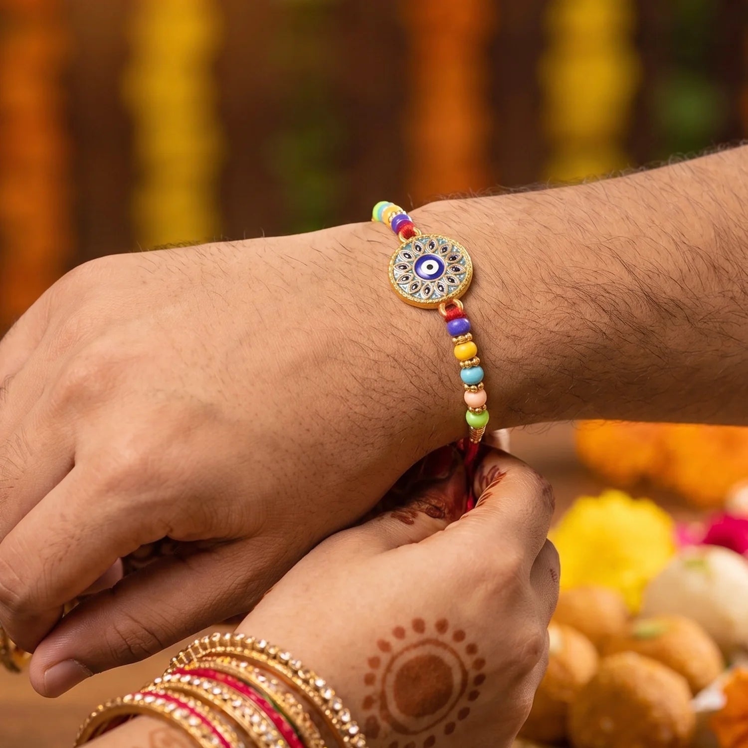 Evil Eye Mandala Rakhi – Symbol Of Love And Protection