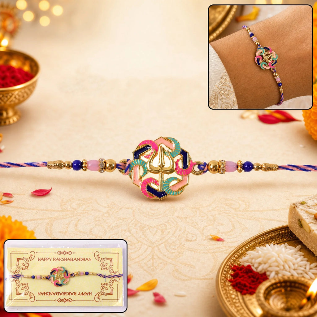 Rakshabandhan Colorful Trishul Beads Rakhi – Traditional & Stylish