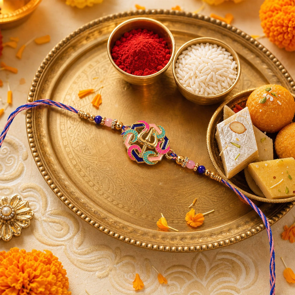 Rakshabandhan Colorful Trishul Beads Rakhi – Traditional & Stylish