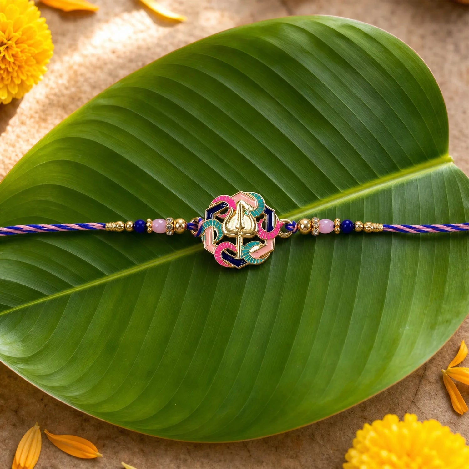 Rakshabandhan Colorful Trishul Beads Rakhi – Traditional & Stylish