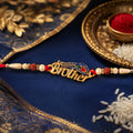 Rakhi For Brother Traditional Beaded Designer Thread