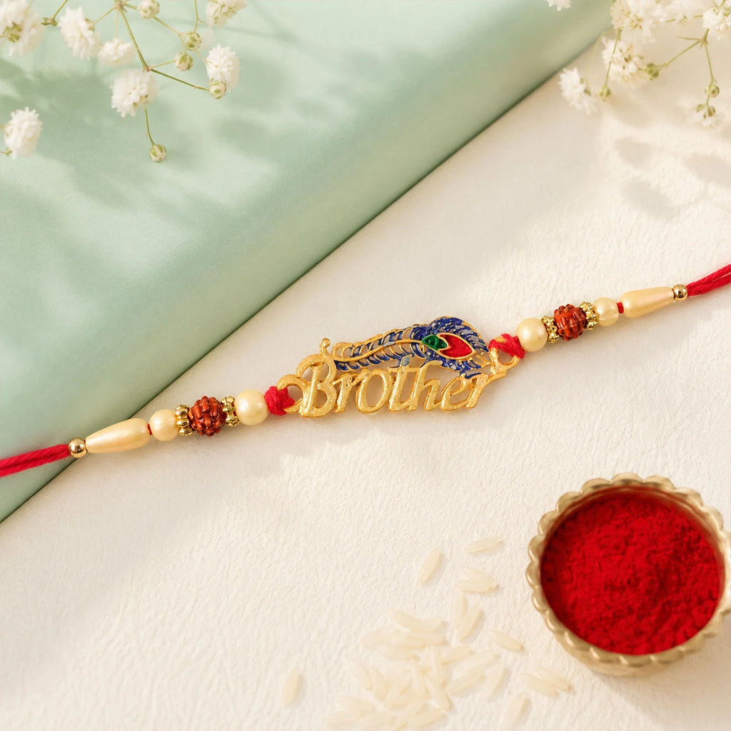 Rakhi For Brother Traditional Beaded Designer Thread