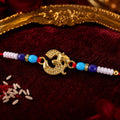Om Symbol Beaded Rakhi For Brother - Traditional Design